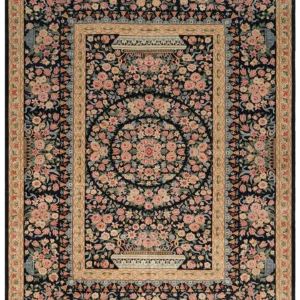 Floral Wool – Size: 12×15; Colors: Blue, Brown, Green, Pink; Content: Organic Wool Pile; Origin: Romania