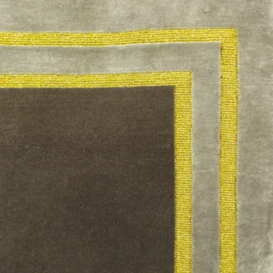 Wool, Viscose, Lorex Hand Knotted – Colors: Brown, Gold; Content: Lorex, Viscose, Wool